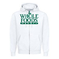 White whole foods market Zipper Hoodie - linhVisuals