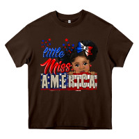 Chocolate Brown little miss america black girl peekaboo Heavy Core Tee - CowGirlArtShop