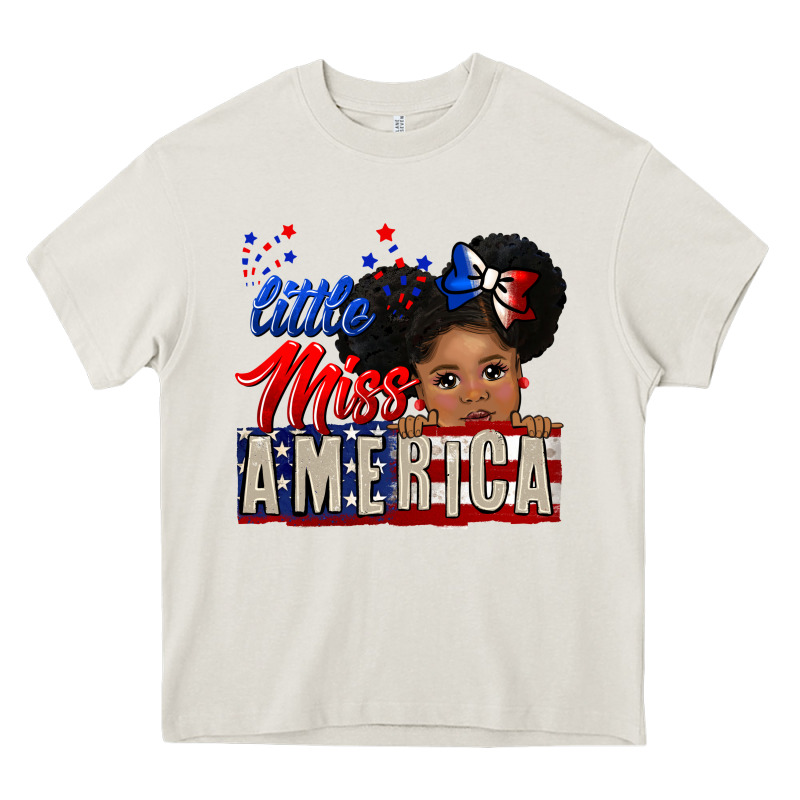 Little Miss America Black Girl Peekaboo Heavy Core Tee by CowGirlArtShop | Teevron