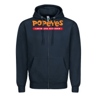 Navy popeyes louisiana kitchen Zipper Hoodie - linhVisuals