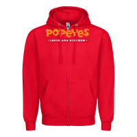 Red popeyes louisiana kitchen Zipper Hoodie - linhVisuals
