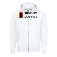 White biggby coffee Zipper Hoodie - linhVisuals