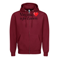 Burgundy Virginia Is For Lovers Zipper Hoodie - linhVisuals