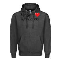 Charcoal Heather Virginia Is For Lovers Zipper Hoodie - linhVisuals