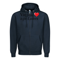 Navy Virginia Is For Lovers Zipper Hoodie - linhVisuals