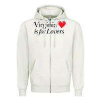Oatmeal Heather Virginia Is For Lovers Zipper Hoodie - linhVisuals