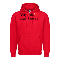 Red Virginia Is For Lovers Zipper Hoodie - linhVisuals