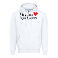 White Virginia Is For Lovers Zipper Hoodie - linhVisuals