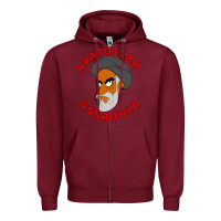 Burgundy Ayatollah Assahola Zipper Hoodie - linhVisuals