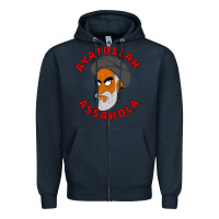Navy Ayatollah Assahola Zipper Hoodie - linhVisuals