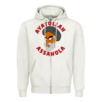 Oatmeal Heather Ayatollah Assahola Zipper Hoodie - linhVisuals