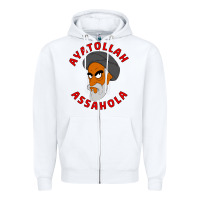 White Ayatollah Assahola Zipper Hoodie - linhVisuals