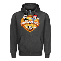 Charcoal Heather animaniacs funny cats cartoon Zipper Hoodie - linhVisuals