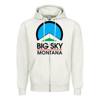 Oatmeal Heather Big Sky Montana Champion Zipper Hoodie - linhVisuals