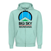 Seafoam Big Sky Montana Champion Zipper Hoodie - linhVisuals