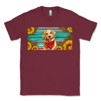 Burgundy golden retriever license plate Classic Tee - Artiststas