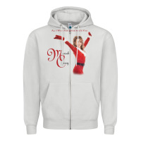 Dove Grey Mariah Carey Merry Christmas vintage retro Zipper Hoodie - linhVisuals