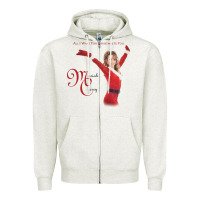 Oatmeal Heather Mariah Carey Merry Christmas vintage retro Zipper Hoodie - linhVisuals