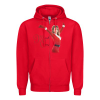 Red Mariah Carey Merry Christmas vintage retro Zipper Hoodie - linhVisuals