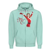 Seafoam Mariah Carey Merry Christmas vintage retro Zipper Hoodie - linhVisuals