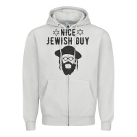 Dove Grey nice jewish guy funny gifts for hanukkah Zipper Hoodie - linhVisuals