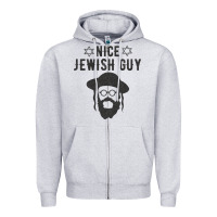 Heather Grey nice jewish guy funny gifts for hanukkah Zipper Hoodie - linhVisuals