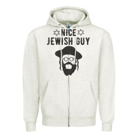 Oatmeal Heather nice jewish guy funny gifts for hanukkah Zipper Hoodie - linhVisuals