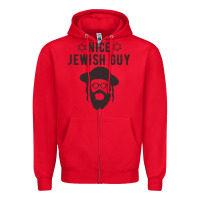 Red nice jewish guy funny gifts for hanukkah Zipper Hoodie - linhVisuals