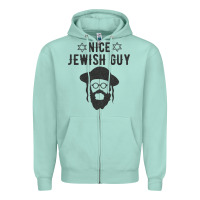 Seafoam nice jewish guy funny gifts for hanukkah Zipper Hoodie - linhVisuals