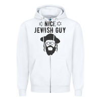 White nice jewish guy funny gifts for hanukkah Zipper Hoodie - linhVisuals