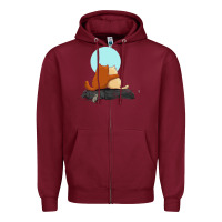 Burgundy two cats Zipper Hoodie - linhVisuals