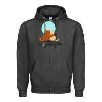 Charcoal Heather two cats Zipper Hoodie - linhVisuals