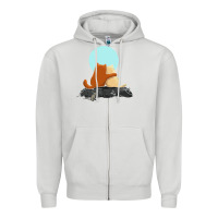 Dove Grey two cats Zipper Hoodie - linhVisuals