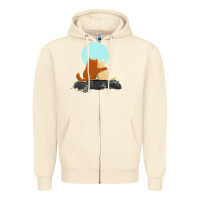 Sandshell two cats Zipper Hoodie - linhVisuals