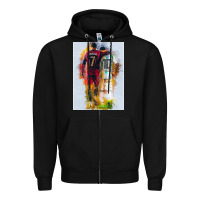 Black messi and ronaldo Zipper Hoodie - linhVisuals