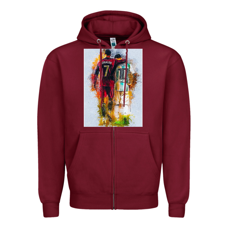 Messi And Ronaldo Zipper Hoodie by linhVisuals | Teevron