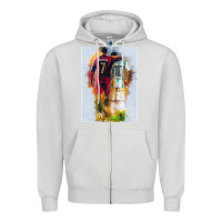 Dove Grey messi and ronaldo Zipper Hoodie - linhVisuals
