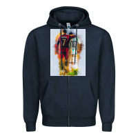 Navy messi and ronaldo Zipper Hoodie - linhVisuals