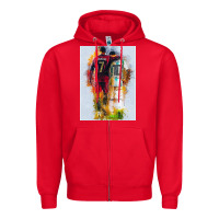 Red messi and ronaldo Zipper Hoodie - linhVisuals