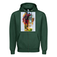 Sports Green messi and ronaldo Zipper Hoodie - linhVisuals