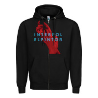 Black interpol Zipper Hoodie - linhVisuals