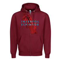 Burgundy interpol Zipper Hoodie - linhVisuals