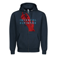Navy interpol Zipper Hoodie - linhVisuals