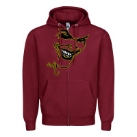 Burgundy J O K E R Zipper Hoodie - linhVisuals