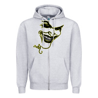 Heather Grey J O K E R Zipper Hoodie - linhVisuals