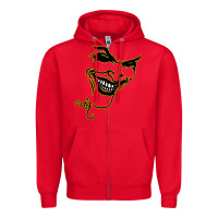 Red J O K E R Zipper Hoodie - linhVisuals