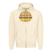 Sandshell vintage burger print Zipper Hoodie - linhVisuals
