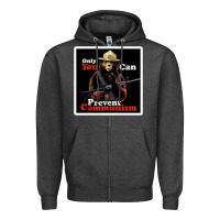 Charcoal Heather only you can prevent communism Zipper Hoodie - linhVisuals
