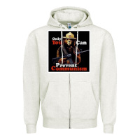 Oatmeal Heather only you can prevent communism Zipper Hoodie - linhVisuals