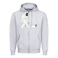 Heather Grey walking the dog astronaut Zipper Hoodie - linhVisuals